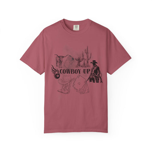 "Cowboy Up" Western, Vintage, Collage T-Shirt